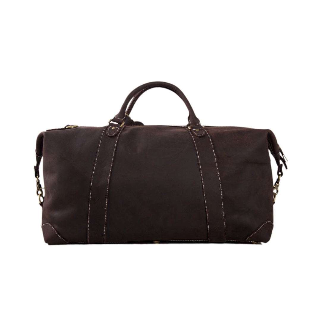 Handmade Vintage Genuine Cowhide Leather Travel Bag, Duffle Bag, Weekender Bag