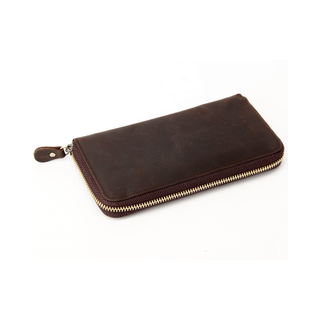 Handmade Vintage Genuine Leather Long Wallet – Blue Sebe Handmade ...