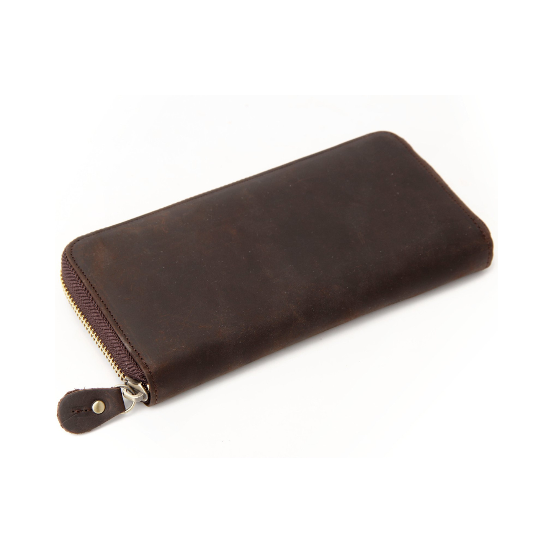 Handmade Vintage Genuine Leather Long Wallet – Blue Sebe Handmade ...
