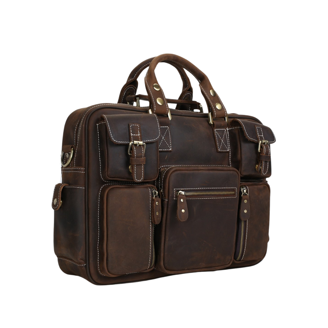 Handcrafted Vintage Extra Large Genuine Leather Travel Bag Duffle Bag Organizer Bag