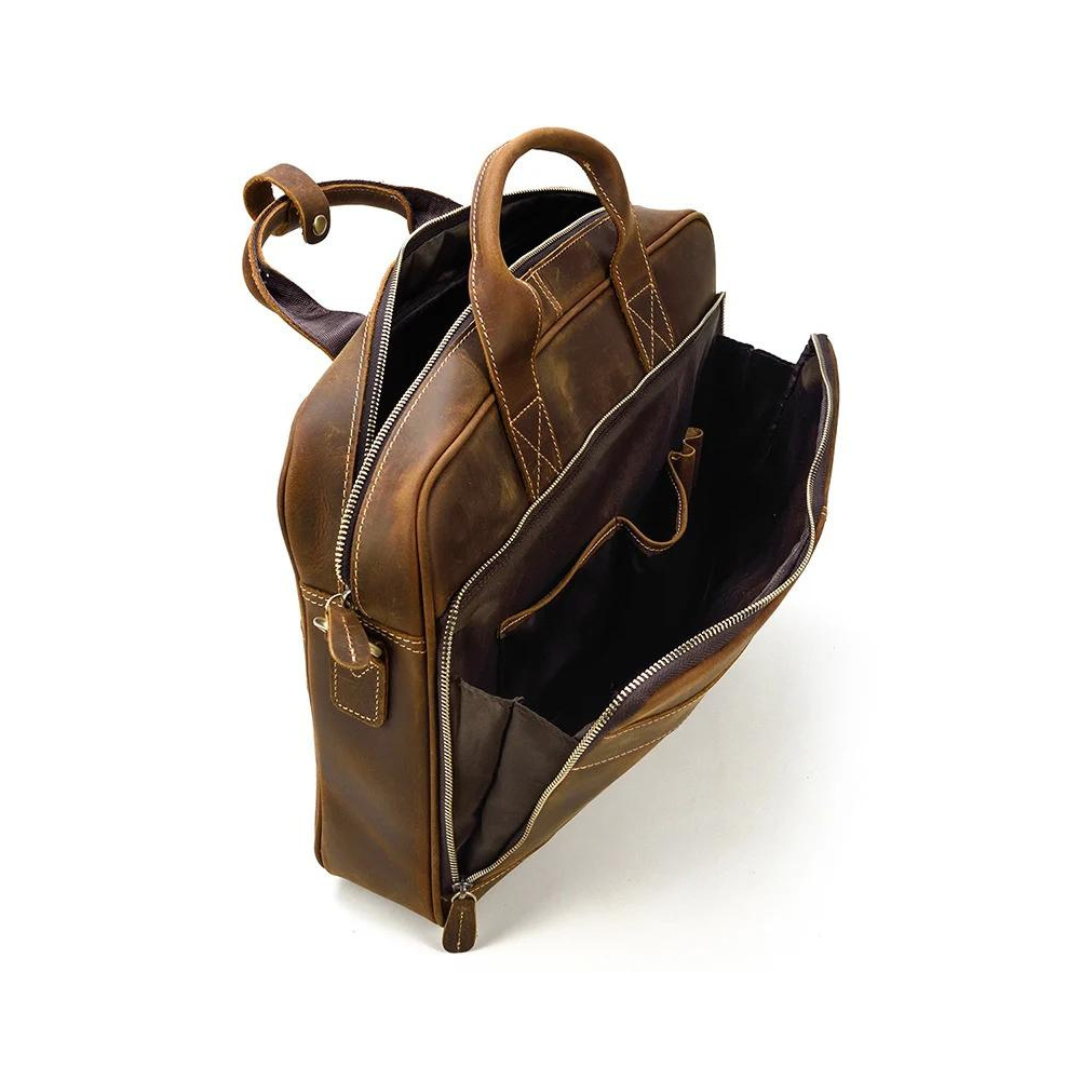 Handmade Vintage Leather Mens Briefcase, Laptop Bag, Messenger Bag