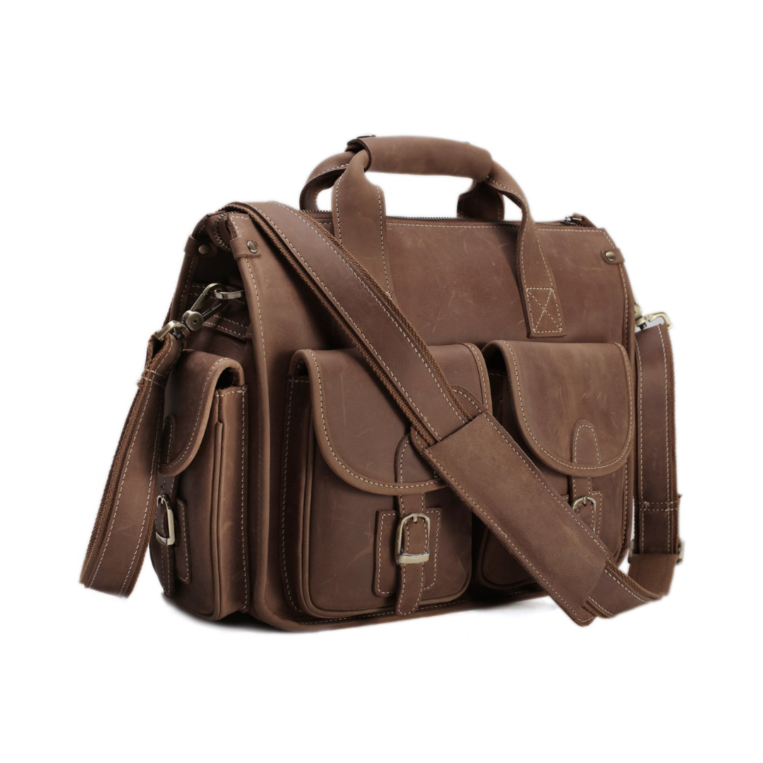 Handmade Vintage Leather Briefcase, Messenger Bag, Men's Handbag