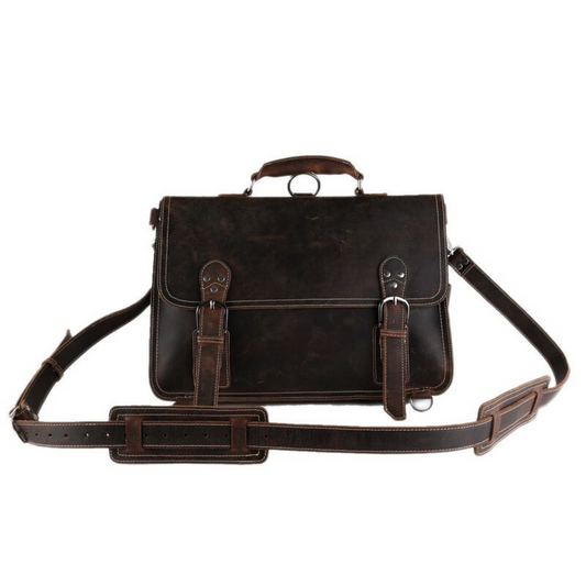 Handmade Vintage Leather Briefcase/Backpack, Men Messenger Bag, Laptop Bag