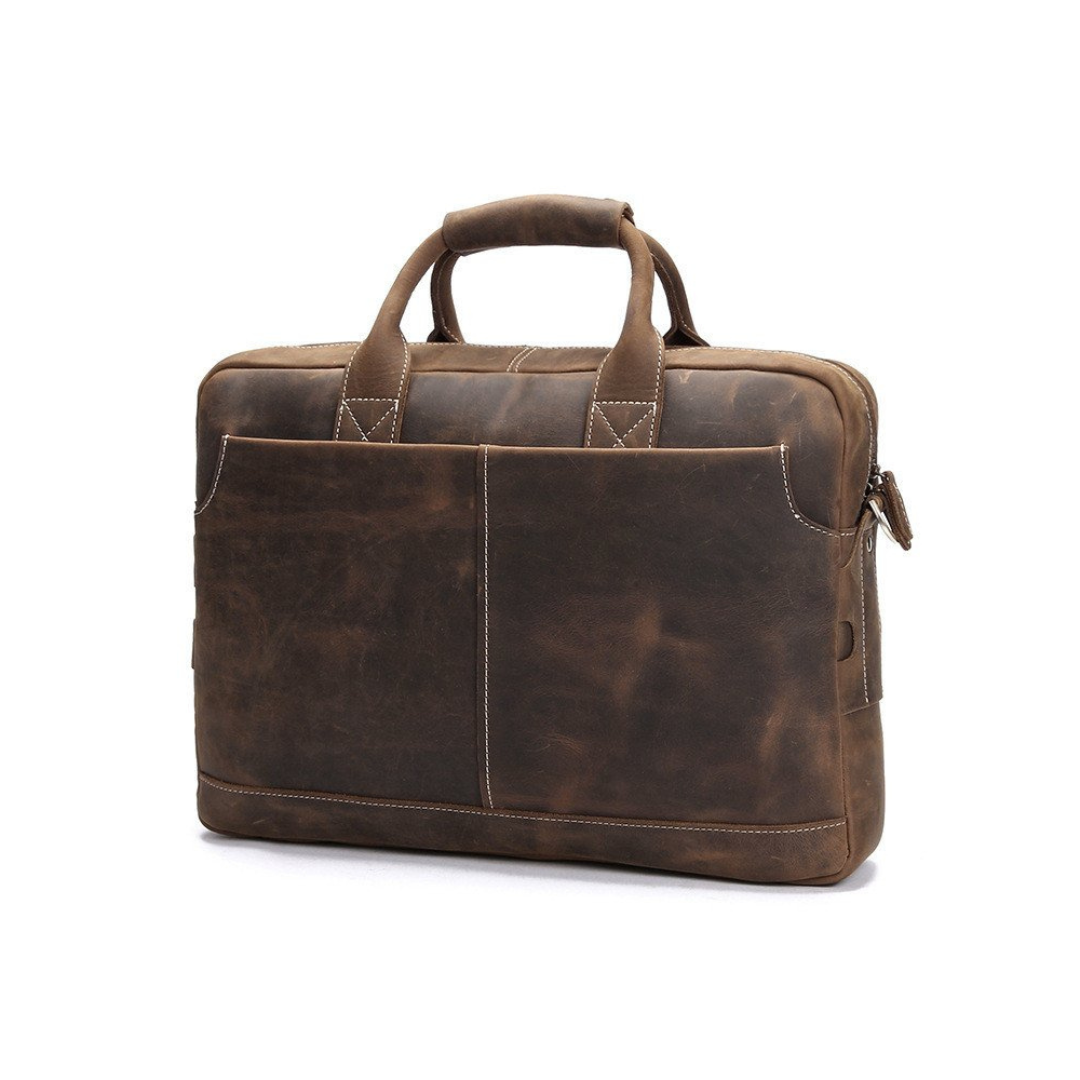 Handmade Vintage Leather Mens Briefcase, 16" Laptop Bag, Messenger Bag&nbsp;