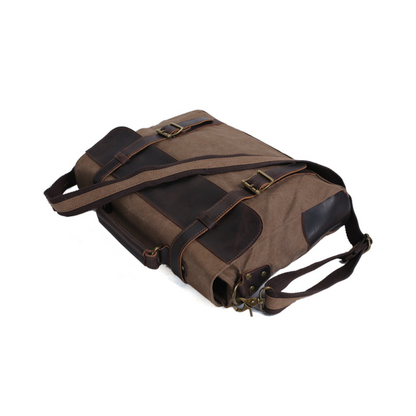 Handmade Canvas Leather Bag Briefcase Messenger Bag Shoulder Bag Laptop Bag