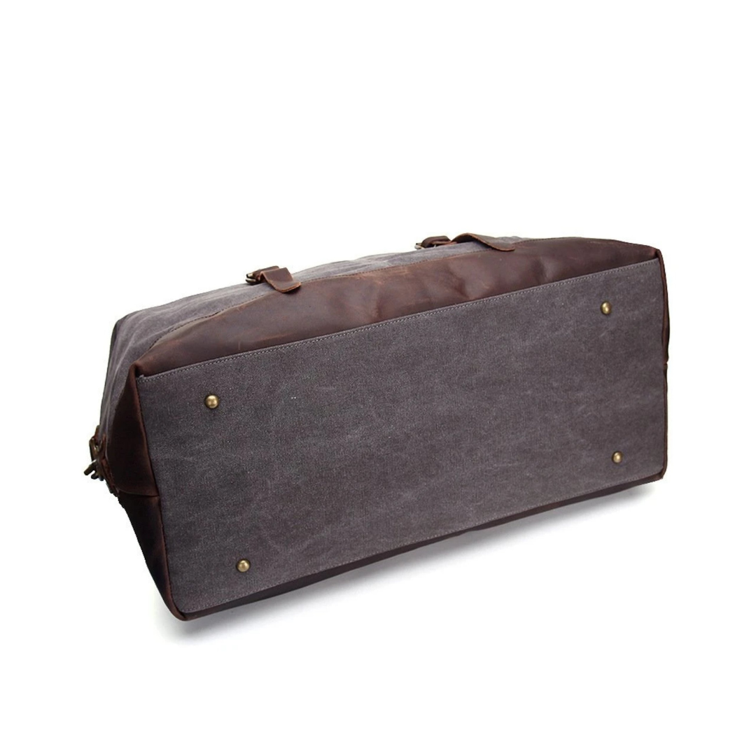 Handmade Waxed Canvas Leather Travel Bag Duffle Bag Holdall Luggage Weekender Bag. 5 colors Available, Free Shipping