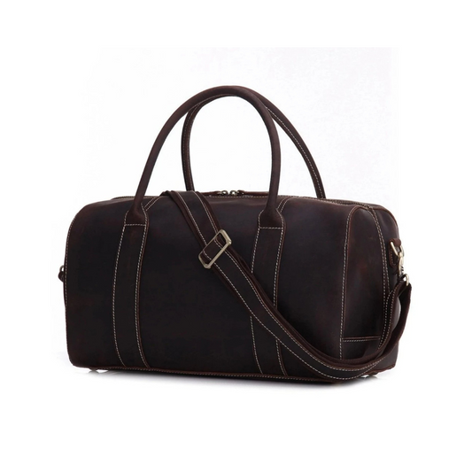 Vintage Style Genuine Natural Leather Travel Bag, Duffle Bag, Weekender Bag. Free Shipping available.