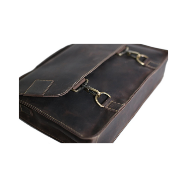 Vintage Style Genuine Leather Briefcase Men's Messenger Bag Laptop Bag Business Handbag