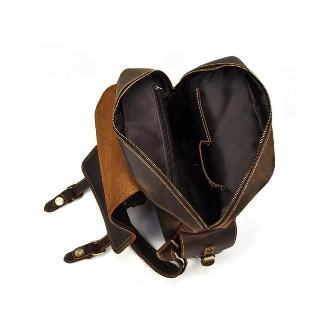 Vintage Leather Backpack, Travel Backpack, Men Rucksack