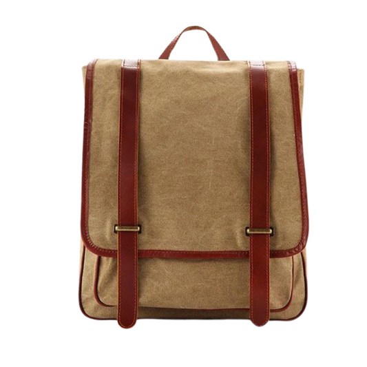 Waxed Canvas Backpack with Leather Trim, Casual Backpack, School Backpack, Rucksack