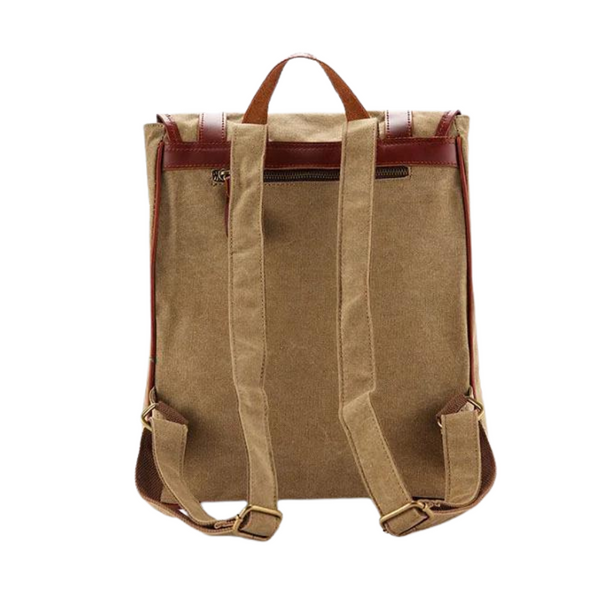 Waxed Canvas Backpack with Leather Trim, Casual Backpack, School Backpack, Rucksack