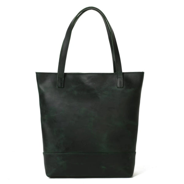 Handmade Vegetable Tanned Leather Tote Bag - Simple 1 - Blue Sebe Handmade Leather Bags