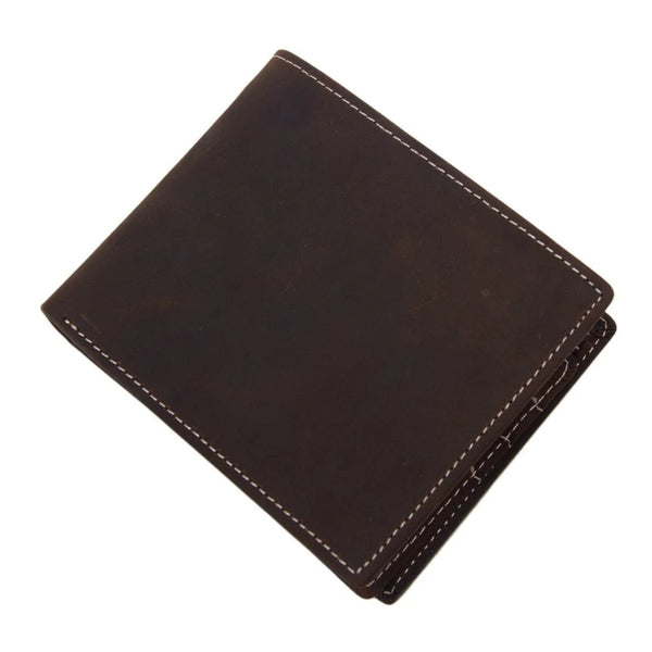 Handmade Genuine Leather Men Short Wallet -DB  - Blue Sebe Handmade Leather Bags