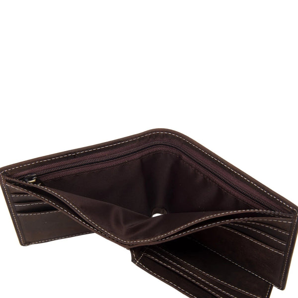 Handmade Genuine Leather Men Short Wallet -DB  - Blue Sebe Handmade Leather Bags