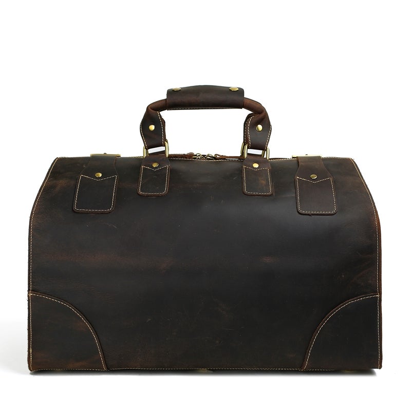 Extra Large Vintage Genuine Leather Duffel Bag, Travel Bag, Handbag