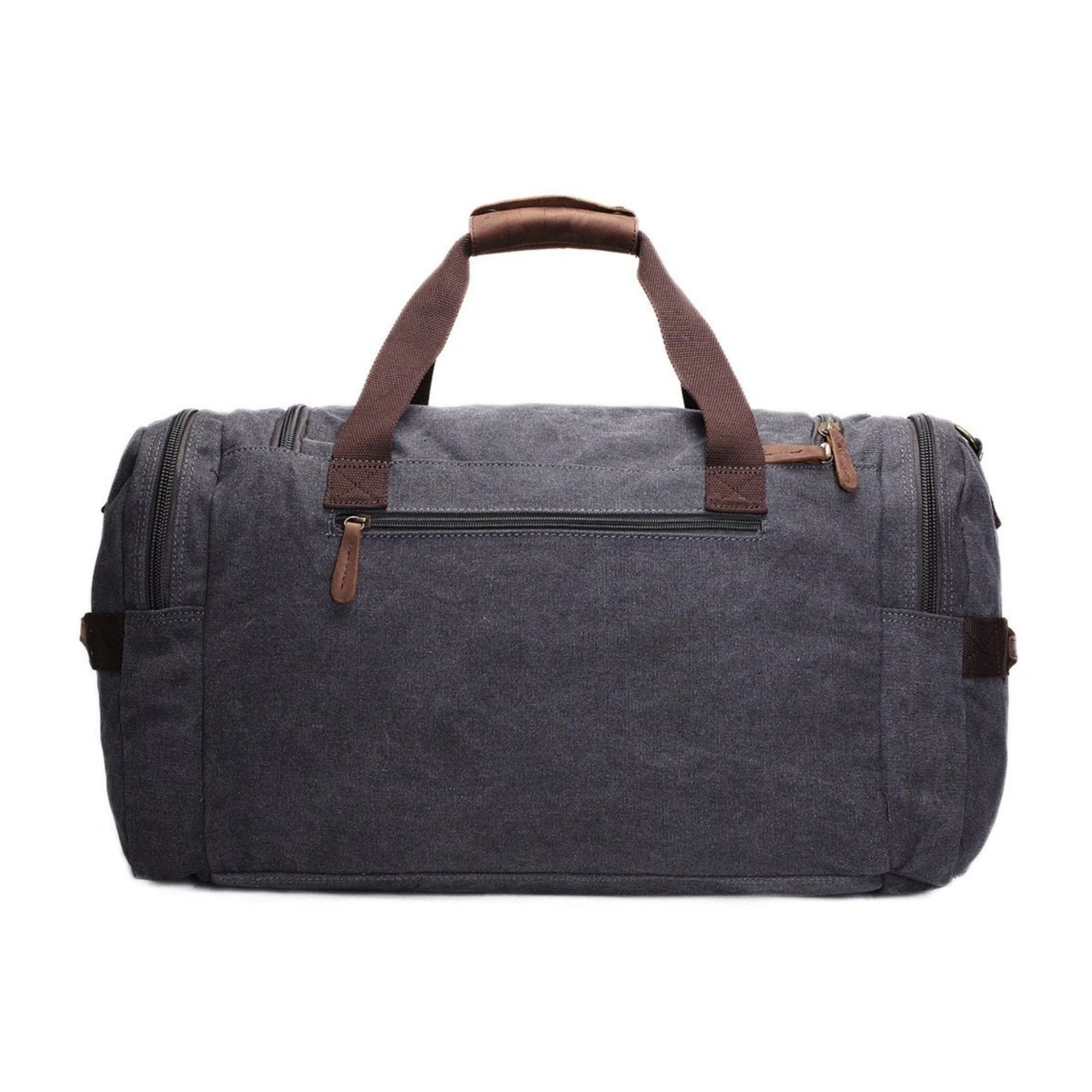 Canvas Leather Travel Military Duffle Bag - Blue Sebe Handmade Leather Bags
