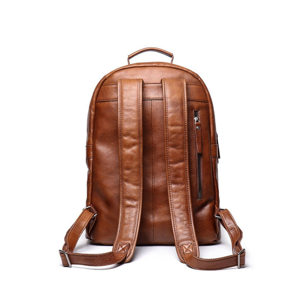 Full Grain Soft Leather Backpack - Blue Sebe Handmade Leather Bags