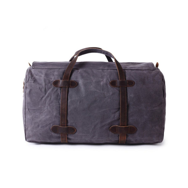 Waxed Canvas Duffle Travel Bag - Blue Sebe Handmade Leather Bags